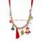 Free shipping kids jewelry children gift red tassel Necklace Father Christmas Pendant