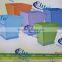 blue yellow purple plastic plant flower pot