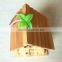 Pine wood house toy wood bird nest artificial bird nest with two window