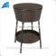 Outdoor patio PE rattan wicker ice bucket cooler with tray&stand
