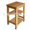 bamboo dining cart with four movable feet