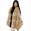 CX-G-B-263A Fashion Women Dress/ Mink Fur Vest With Pocket/ Long Style Hooded Vest