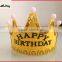 2014 new happy birthday child hair ornaments crown hair accessory with light