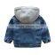 Zm40646b Wholesale Top Products Printing Zippered Hoodie New Model Children Jeans Coats