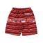 Red Stripe Digital Printing Kids Board Shorts in 100% Polyester Fabric