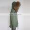 Myfur European Fashion Adults Fur Parka With Faux Fur Lining Real Raccoon Fur Hooded