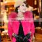 2017 Korean style outwear belted faux rabbit fur coat from china