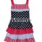 Conice Red White Stripe Children Clothes Wholesale 4th Of July Baby Boutique Clothing Set
