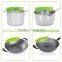 Upgrade Foldable Kitchen Silicone Strainer, Kitchen Extras Silicone Clip-On Snap and Strainer Clip Colander