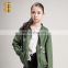 Winter New Women Army Green Cotton Embroidered Bomber Jacket