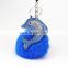 Leather rhinestone dolphin bling keychains for girls