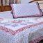 Beautiful Block Printed Bed Sheet Bohemian Pure Cotton Bed Cover With Pillow Cover Queen Size Bedding Set