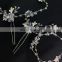 Ameliebridal Silver Plated Flowers Encrusted with Clear Rhinestones Couture Crystal Hair Vine Floral Ornamented Hairpin Wedding