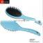 Blue color paddle brush, plastic round cushion hair brush