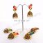Traditional earring, Peacock style jhunki, Partywear, Pearl jewelry, Copper alloy, Multi color earring, Rajasthani design