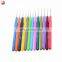 13 Muti-color  aluminium crochet hook set knitting needle with rubber all size