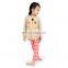 Girl Polka Dots Applique Ruffle Tunic And Stripe Leggings Wholesale Children Clothing Kids Thanksgiving Boutique Outfit