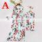 2019 New fashion floral print casual mother and daughter matching dress