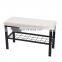 Customized modern and practical metal change shoe stool  Shelves Storage Bench With Seating for living room