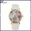 2016 High Quality Fashion Women Floral Quartz Watch Leather Wristwatch WP013