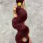 KHH Dark Wine Colour 99J Straight Human Hair Weave Bundles With Lace Closure , 99J Virgin Hair Colored Bundles With Lace Frontal