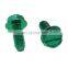 green zinc plated hex slotted flange machine m8 screws