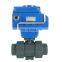 DKV 12v 4inch DN100 Motorized Remote Controal Water Electric Two Way Straight Type Plastic UPVC Ball Valve