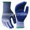 Durable Poly-cotton Blue Heavy Duty Latex Construction Safety Gloves Textured Latex Coated Fishing Working Gloves Manufacturer