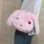 015Wholesale fashion plush cute rabbit shaped bag ladies single shoulder chain faux fur purse for women