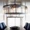 Luxury WELLES round crystal metal chandelier for ceiling hanging lighting in family hotels and bars
