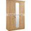 wardrobe 4 doors light beech color fashional design with middle mirror
