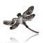 Black Rhinestone And Crystal Dragonfly Brooch
