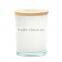 Painted scented glass jar candle with wood lid