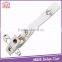 Plastic and metal badge clip safety pin with strap and adhesive