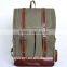 Vintage Canvas Rucksack Backpack Leather For College