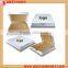 Plain white square cardboard pizza box