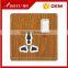universal BS standard wooden socket Wall socket usb wall socket with safe switch