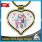 Custom special little deers with heart shape printing key chain rings