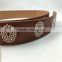 Tan color cheap price PU faux leather belt for pants