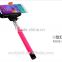 colorful wireless monopod bluetooth selfie stick with bluetooth remote shutter&smartphone selfie stick