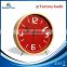 12inch Logo Promotional red colour wood Customized table Clock for Home/office decoration