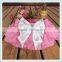 100% Pure Cotton Baby Girl Chiffon Ruffle Bloomers tutu skirts Toddler Infant New summer Bow Diaper Cover pink