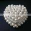 delicate pewter trinket box beaded by pearls