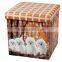 Cute Dog Printed Sturdy Folding PVC Storage Ottoman For Home