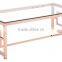 High Quality Metal Type Stainless Steel Large Square End Tables With Rose Gold Metal Frames