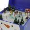 plastic Christams gift music box , decoration box with snow mand and christmas tree inside