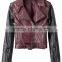 Womens Cuff Lapel Punk Zip Slim Fit Faux PU Leather Motorcycle Sexy cool Short Jacket