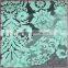 Light green big flower elegant shining polyester embroidery mesh tulle lace fabric