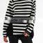 Oversized loose two color striped sweatshirt,sweatshirt extra long