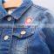 S33428W 2017 Fashion Spring Autumn Children Outwear Kids Embroidery Denim Jacket
